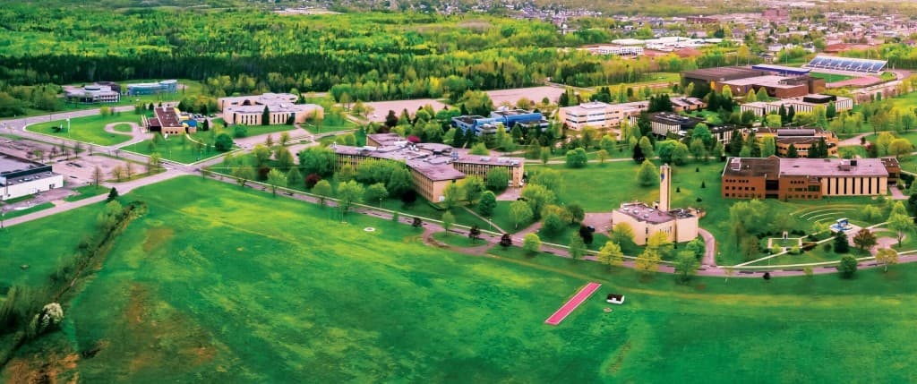 Université de Moncton campus aerial view